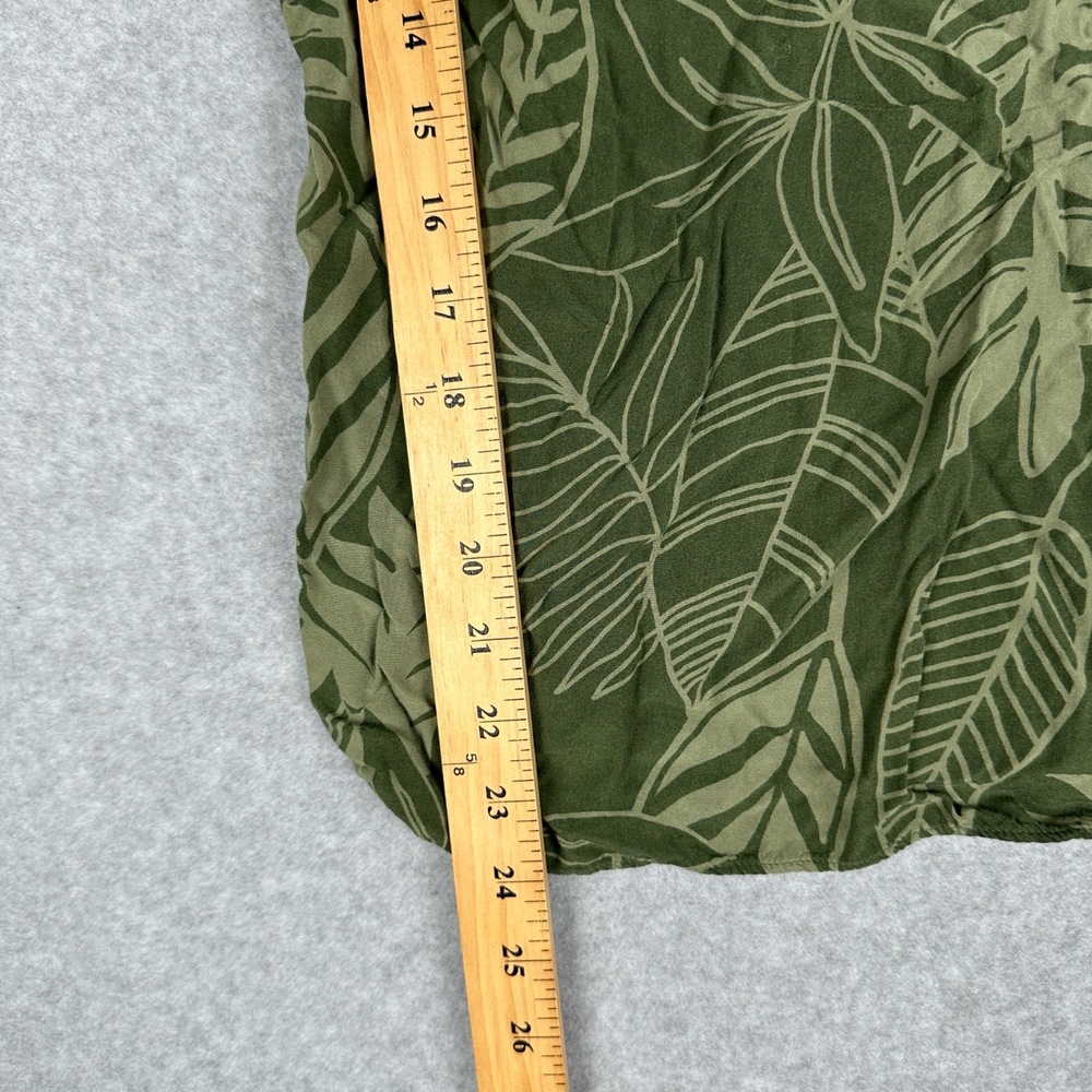 Old Navy Off The Shoulder Blouse Womens XL Green Leaf Tropical Ruffled Sleeve - Picture 6 of 9